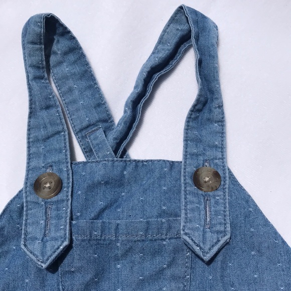 ♥️BOGO♥️ NWOT 0-3 Month Girl Bottom Snap Overalls - Picture 3 of 6